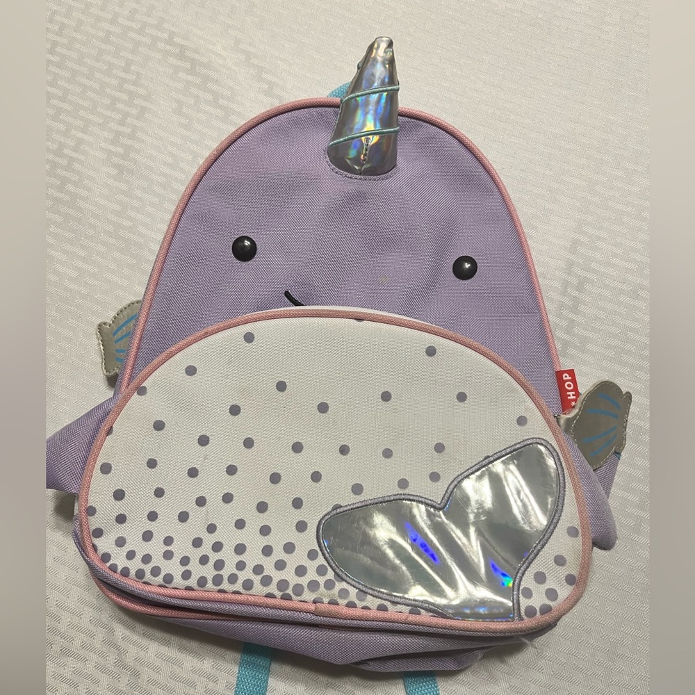 Skip Hop purple narwhal toddler backpack